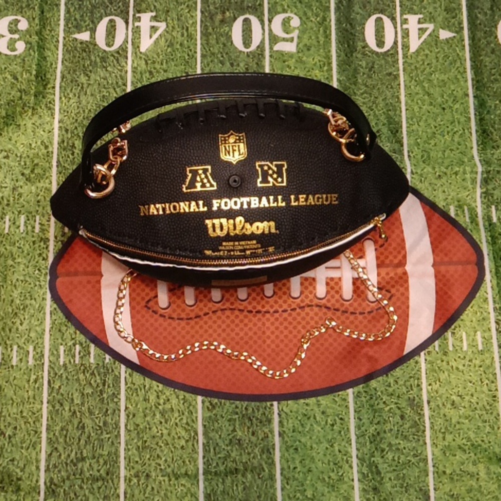 LIMITED EDITION Black and Gold Leather Football Bag π - Picture 12 of 17